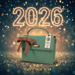 Sage Green Bow Embossed Tooled Artisan LEATHER Cross Body Messenger Bag Purse